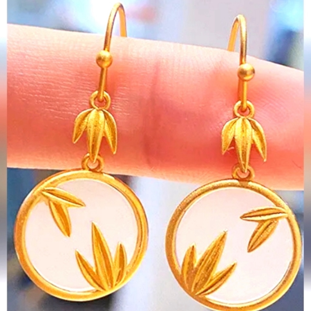 Moonstone Palm Gold Design 1 12 Earrings - New 19$